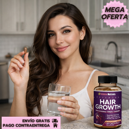 HairGrowth: Suplemento que fortalece cabello, piel y uñas desde el interior.