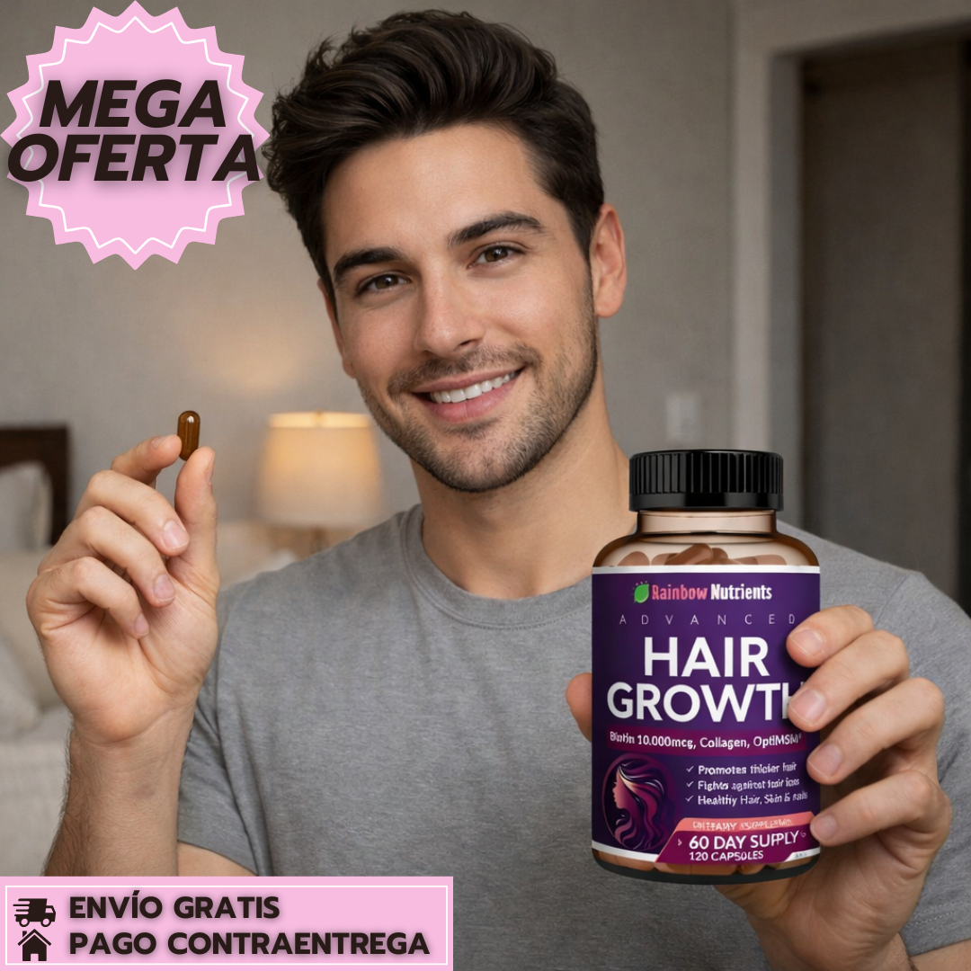 HairGrowth: Suplemento que fortalece cabello, piel y uñas desde el interior.