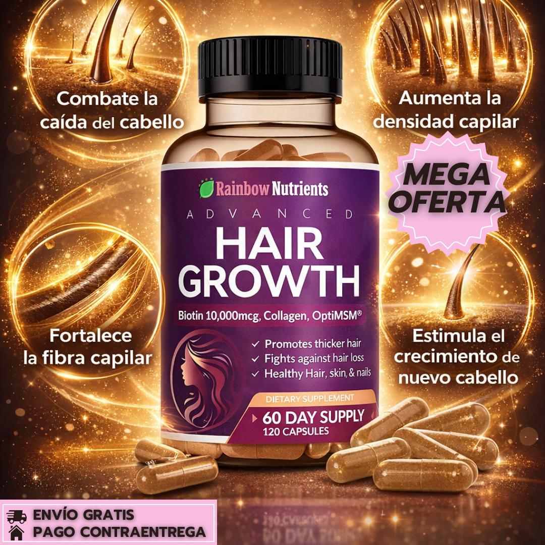 HairGrowth: Suplemento que fortalece cabello, piel y uñas desde el interior.